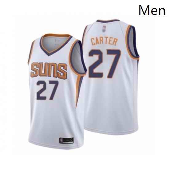 Mens Phoenix Suns 27 Jevon Carter Authentic White Basketball Jersey Association Edition